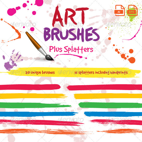 Paintbrush Art Brushes For Illustrator - Artistic Brushes
