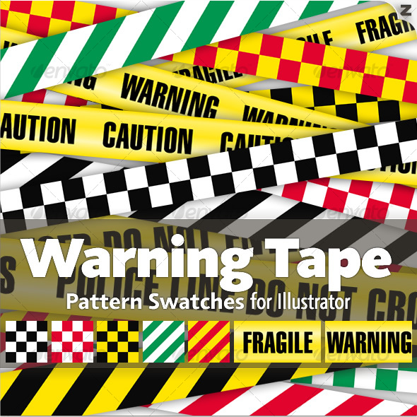 15 Warning Tape Pattern Swatches - Miscellaneous Brushes