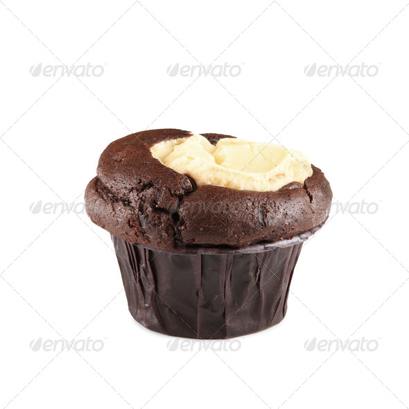Chocolate and Cream Cheese Cupcake - Stock Photo - Images