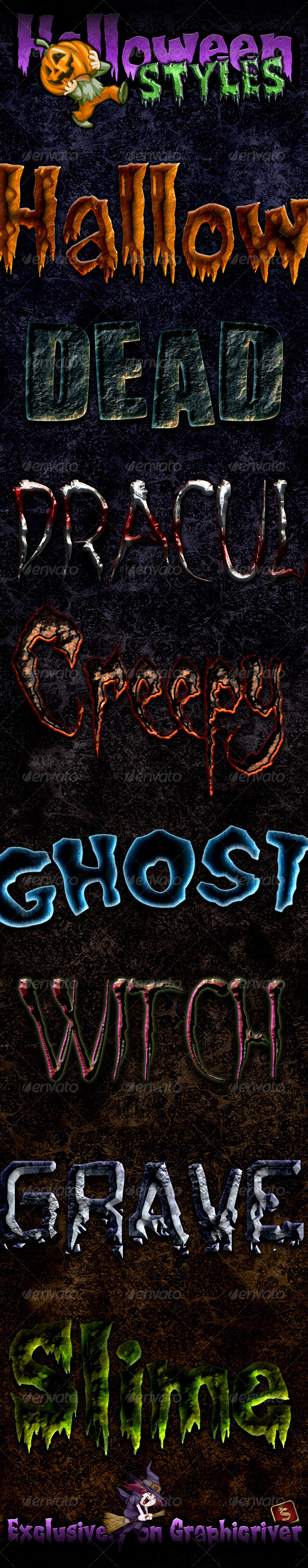 Halloween and Horror Photoshop Styles - Text Effects Styles