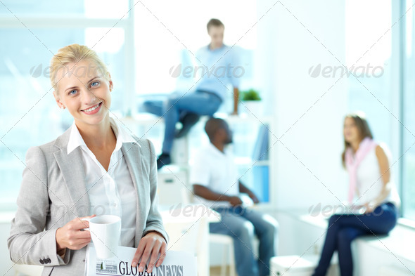 Cheerful blonde - Stock Photo - Images
