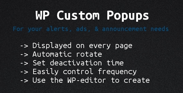 Wordpress Custom Popups - CodeCanyon Item for Sale