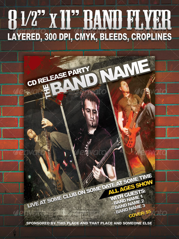 Band Flyer/poster 8 1/2 - Clubs & Parties Events