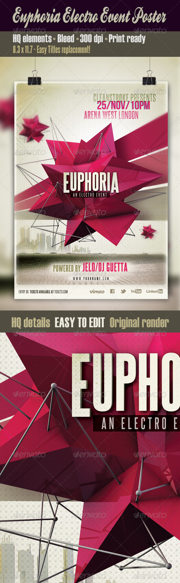 Euphoria Electro Event Poster - Clubs & Parties Events