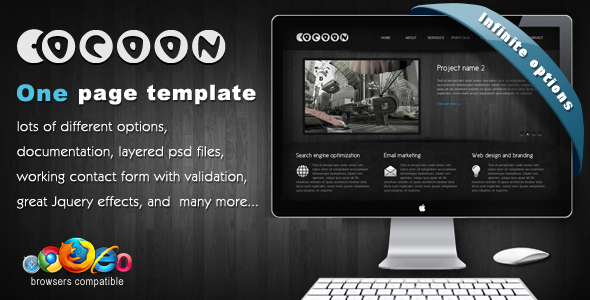Cocoon - One Page Template - Corporate Site Templates