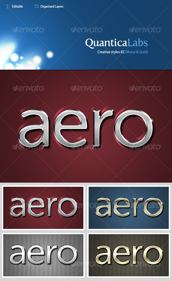 Metal and Gold styles #2 - Text Effects Styles