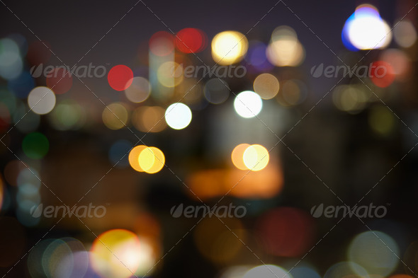 Blurred night city lights