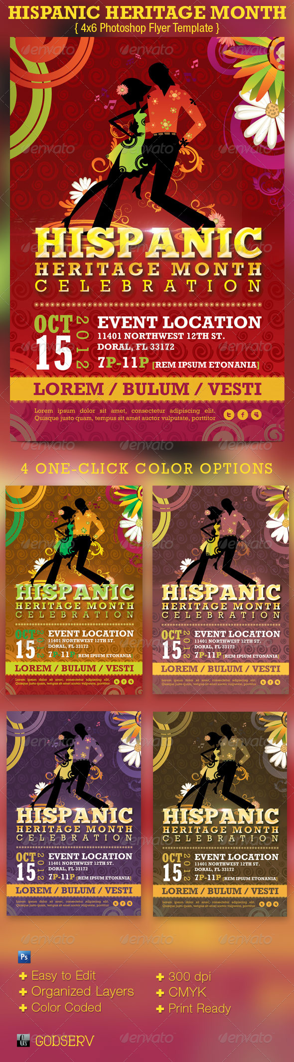 Hispanic Heritage Month Event Flyer Template - Events Flyers