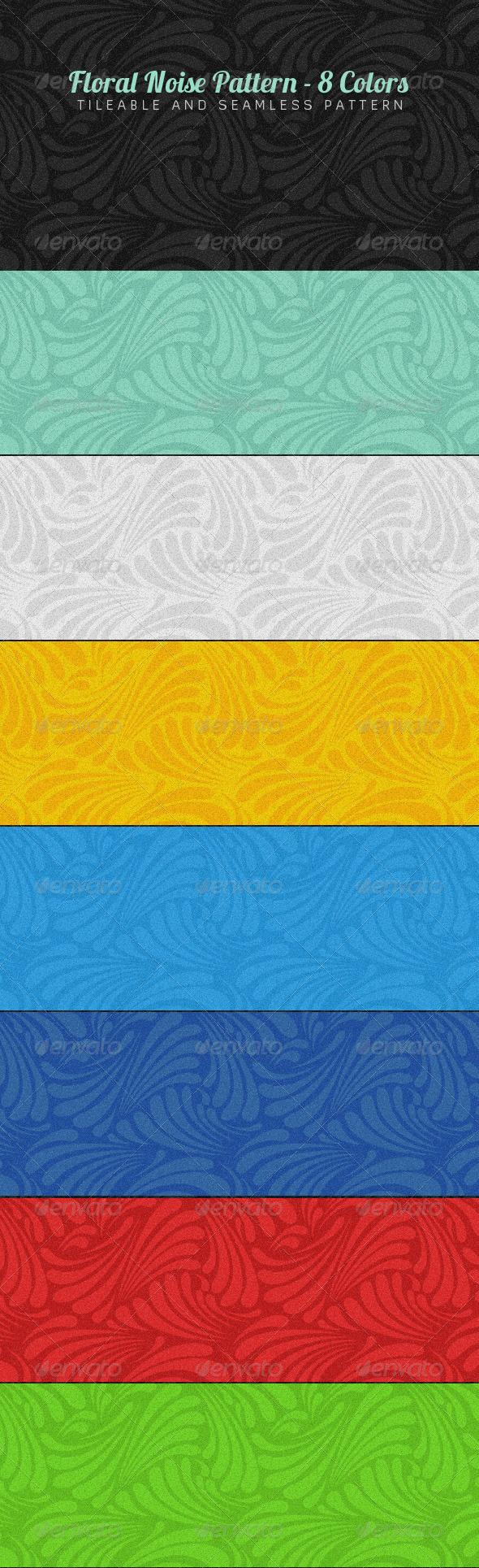 Noise Tileable Pattern Floral - 8 Colors - Artistic Textures / Fills / Patterns