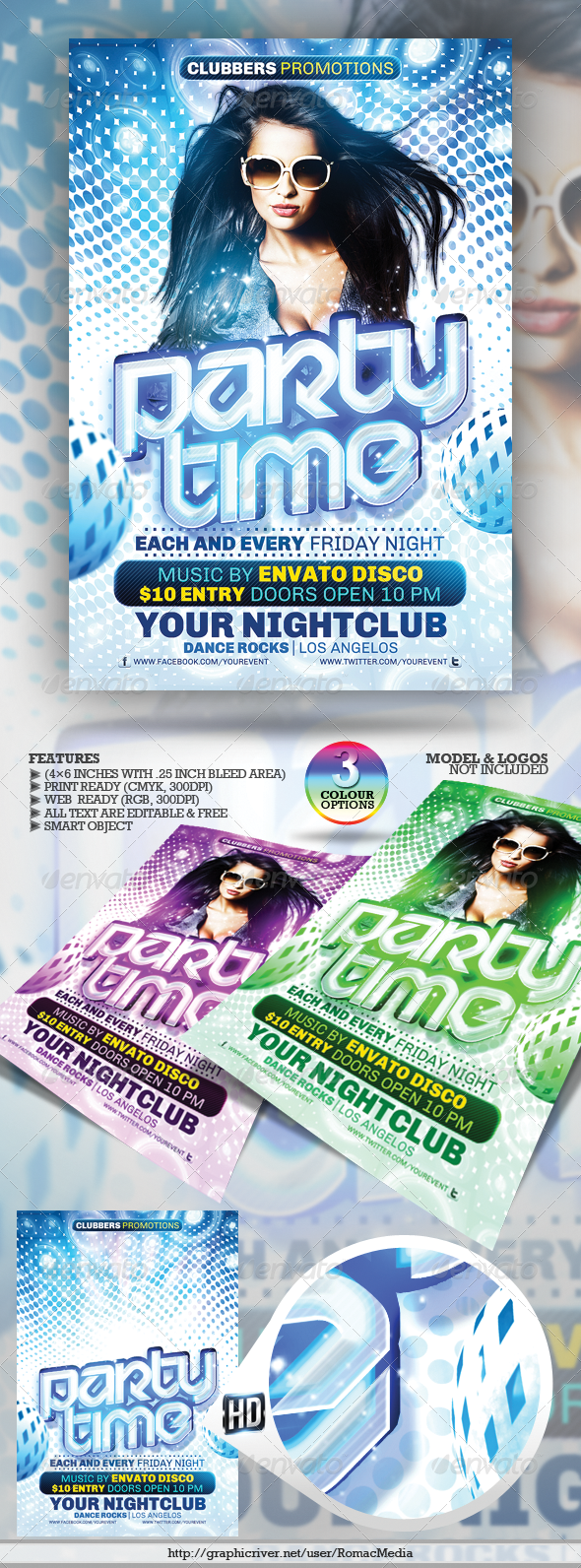 Club Sessions l Party Time Flyer - Clubs & Parties Events