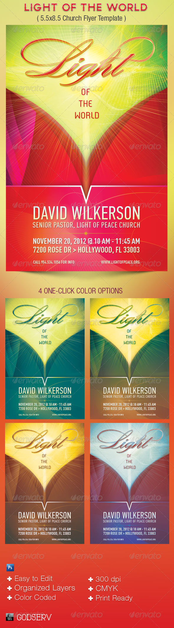 Light of The World Church Flyer Template - Church Flyers