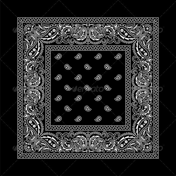 Bandana - 2 (Black) | GraphicRiver
