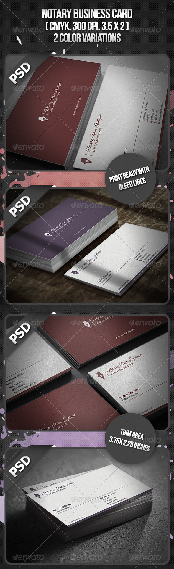 Notary Business Card - Industry Specific Business Cards