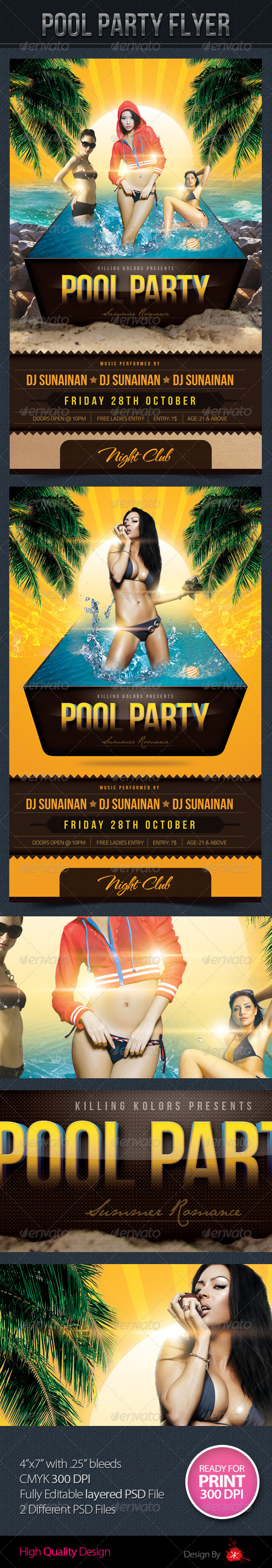 Pool Party Flyer - Print Templates
