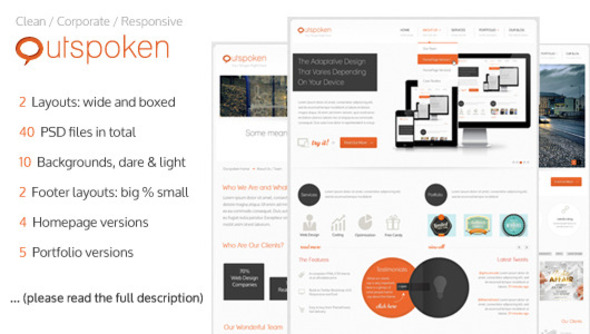 Outspoken - Clean Business PSD Template - Business Corporate