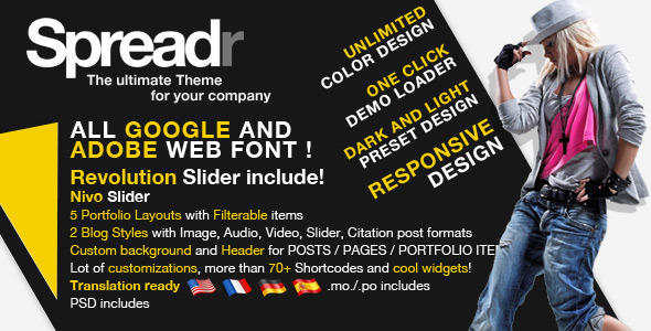 Spreadr - A Multipurpose Responsive WP Theme