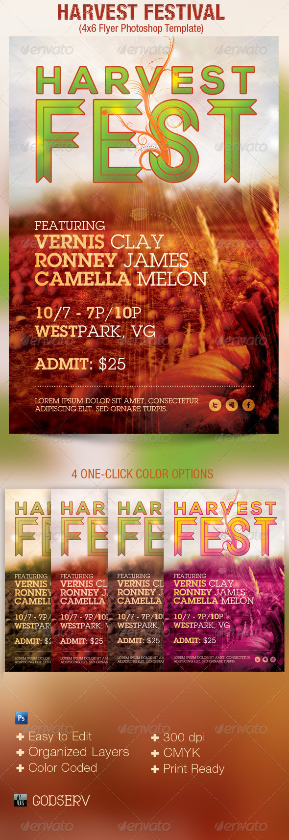 Harvest Festival Church Flyer Template - Church Flyers