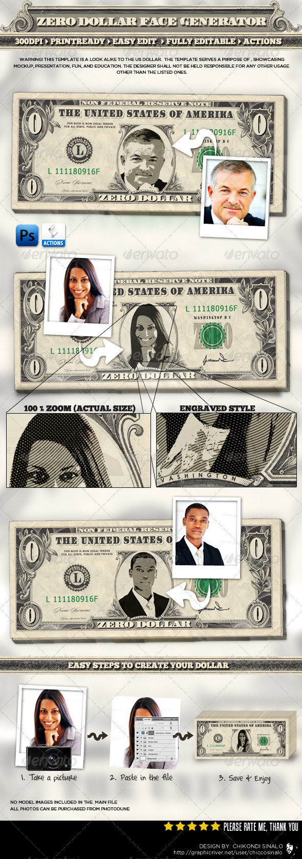Zero Dollar Face Generator - Utilities Actions