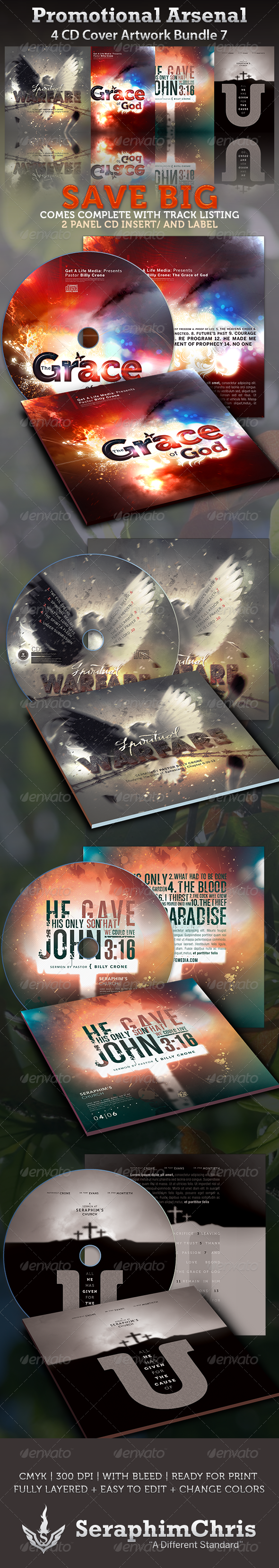 Promotional Arsenal CD Cover Artwork Bundle Vol.7 - CD & DVD artwork Print Templates
