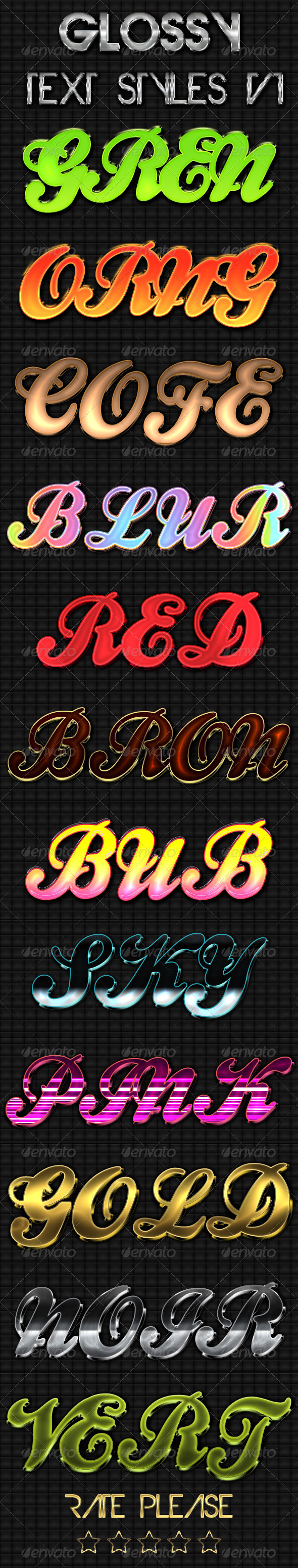 Glossy Text Styles v1 - Text Effects Styles