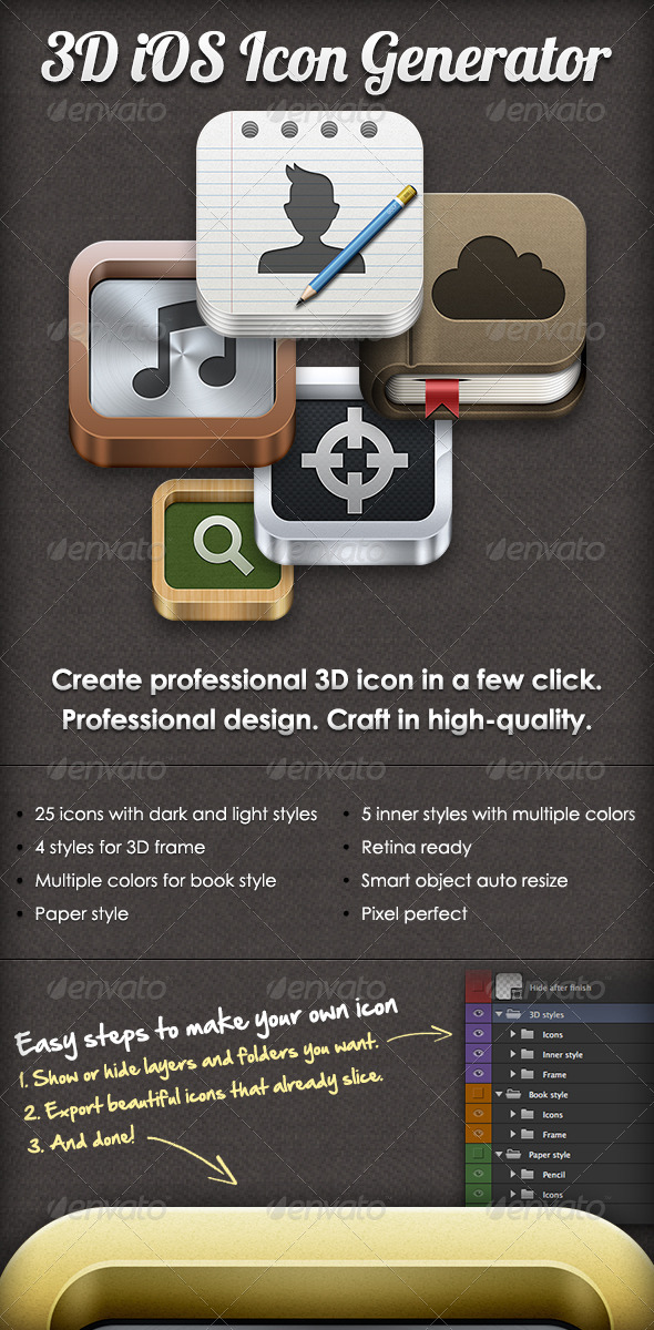 3D iOS Icon Generator - Software Icons