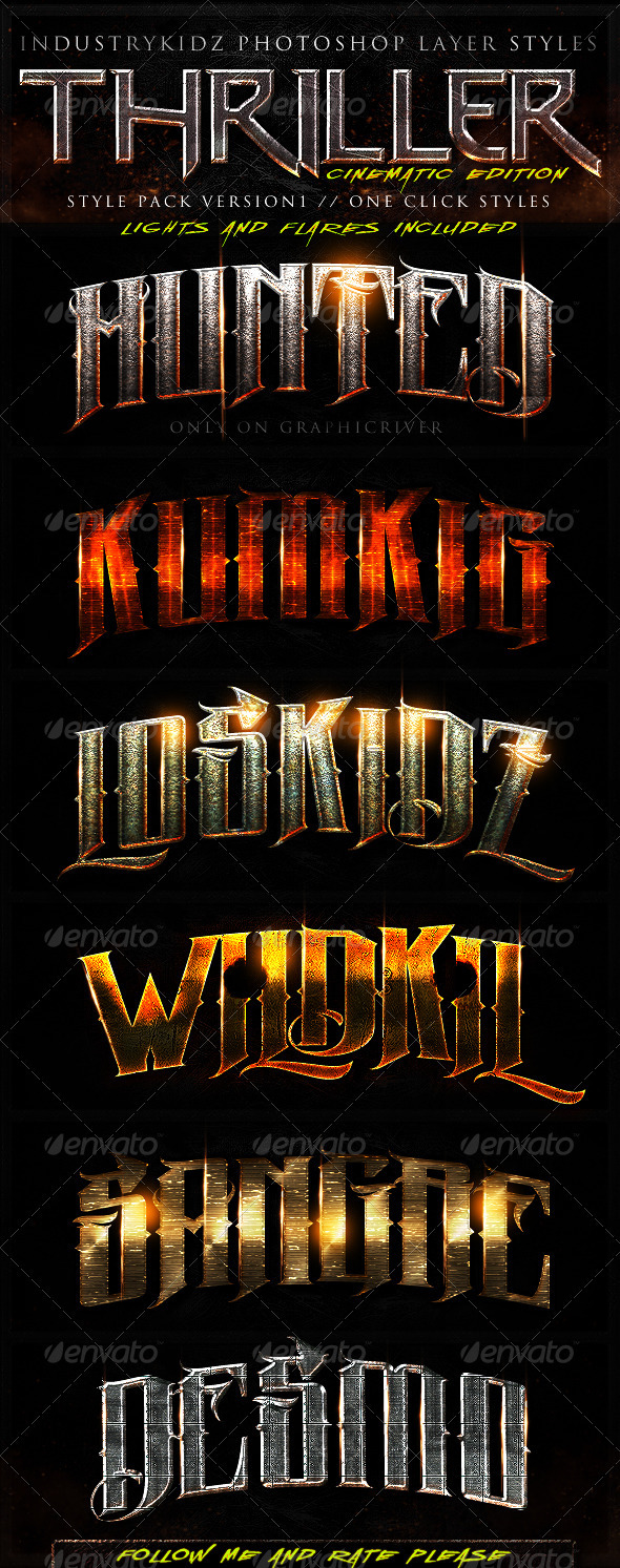 Thriller Cinematic Photoshop Layer Styles - Text Effects Styles