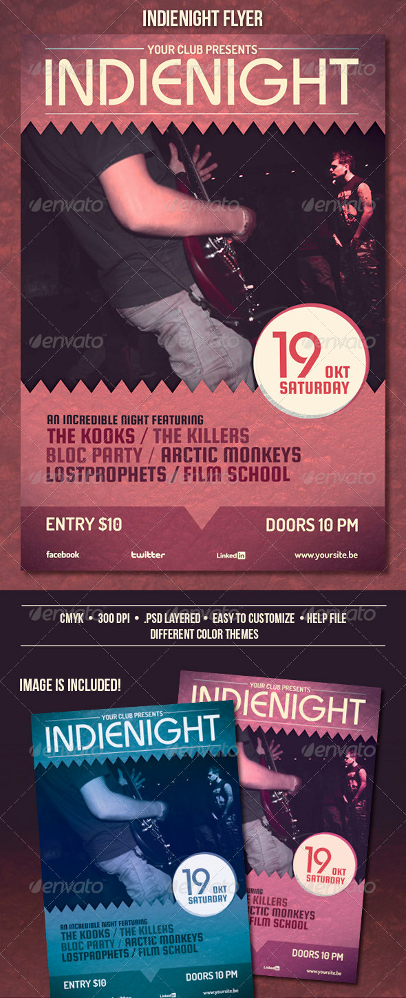 Indienight Flyer - Concerts Events