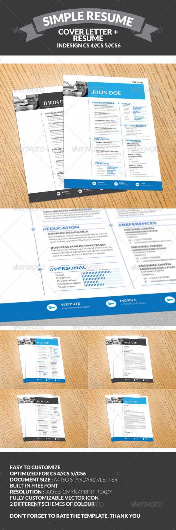 GraphicRiver 2 Piece Professional Resume Template 3210188 GraphicRiver 2 Piece Professional Resume Template 3210188