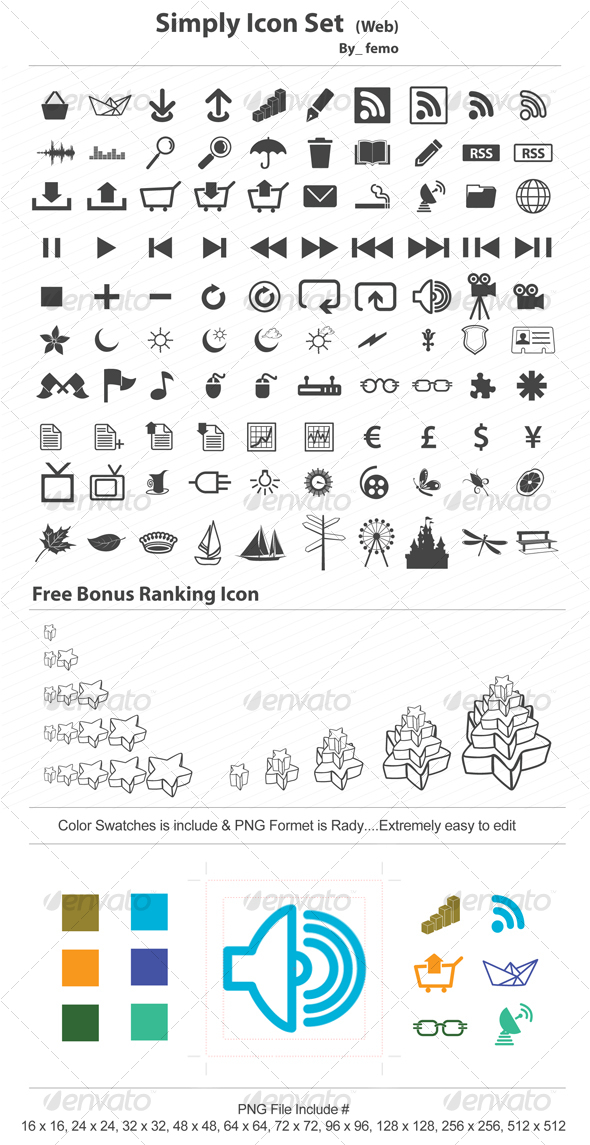 Simply Icon Set (for Web) - Web Icons