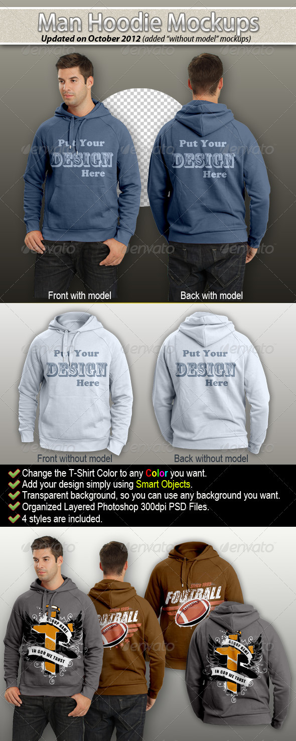 Man Hoodie Mockup - T-shirts Apparel