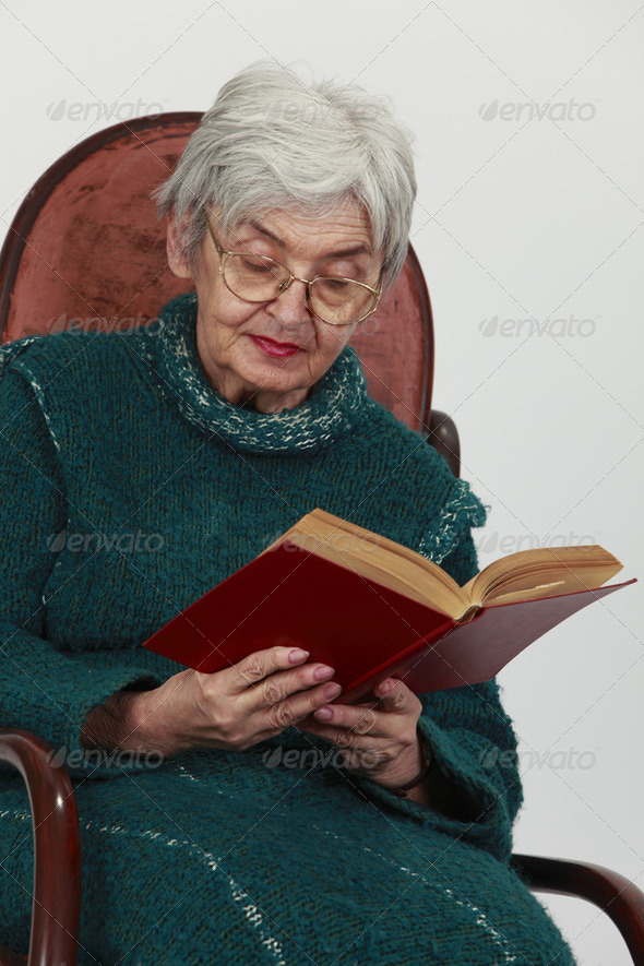 Old Woman Reading - Stock Photo - Images