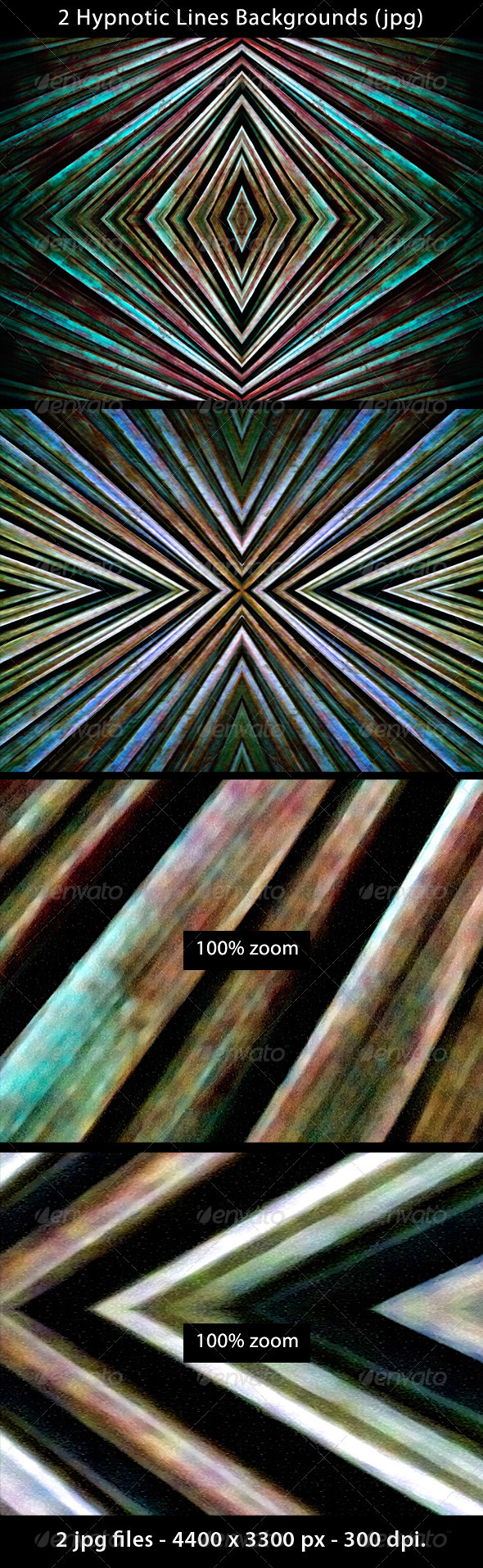 2 Hypnotic Lines Backgrounds - Abstract Backgrounds