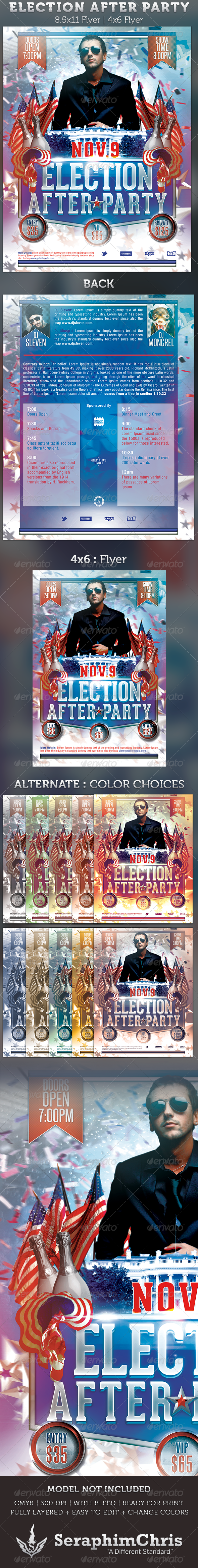 Election After Party Event Flyer Template - Clubs & Parties Events