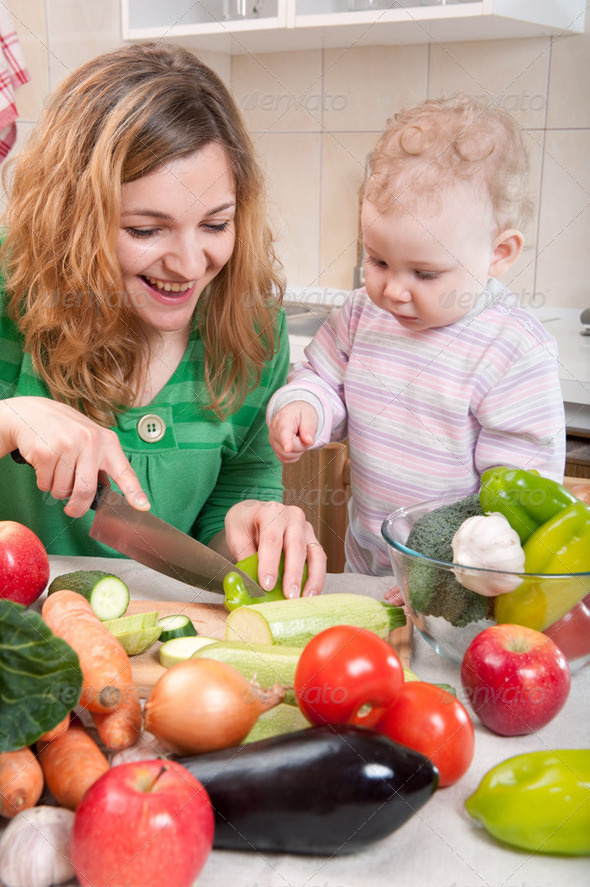 Vegetable salad preparation - Stock Photo - Images