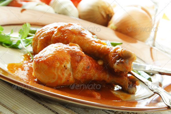 Baked chicken - Stock Photo - Images