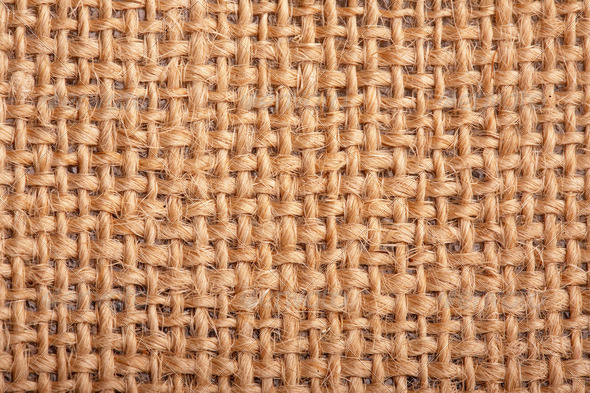 Close-up of natural burlap hessian sacking. Background texture u - Stock Photo - Images