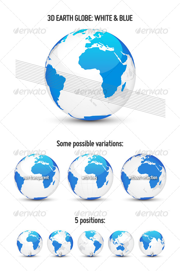 GraphicRiver 3D Earth Globe White & Blue 114485 GraphicRiver 3D Earth Globe White & Blue 114485