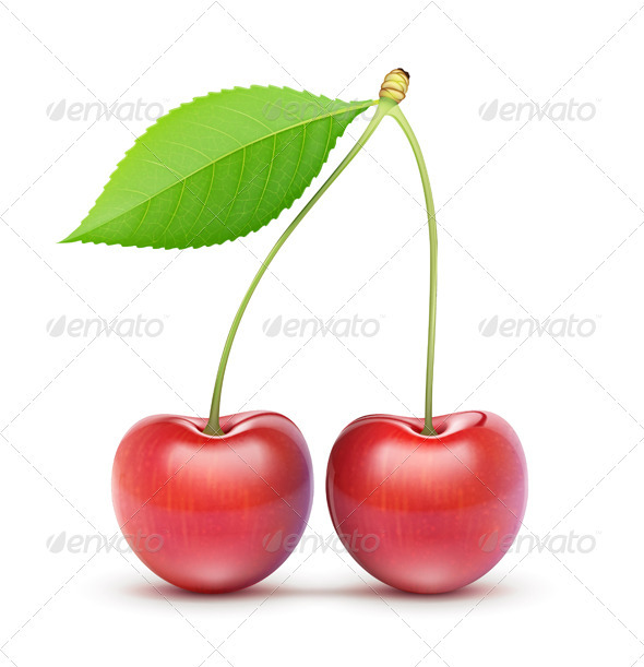 Red fresh cherries - Food Objects