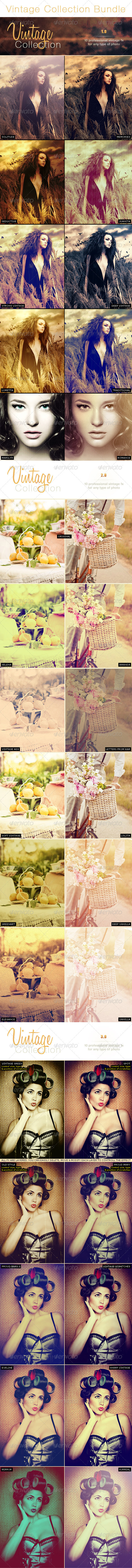 30 Vintage Pro Collection Photo Effects | Bundle - Photo Effects Actions
