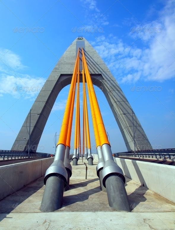 Modern Cable-Stayed Bridge - Stock Photo - Images