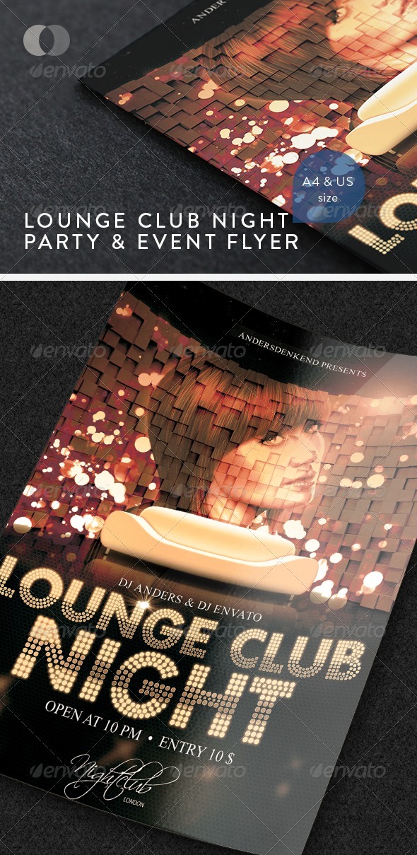 Music & Event Flyer - Lounge Club Night - Clubs & Parties Events