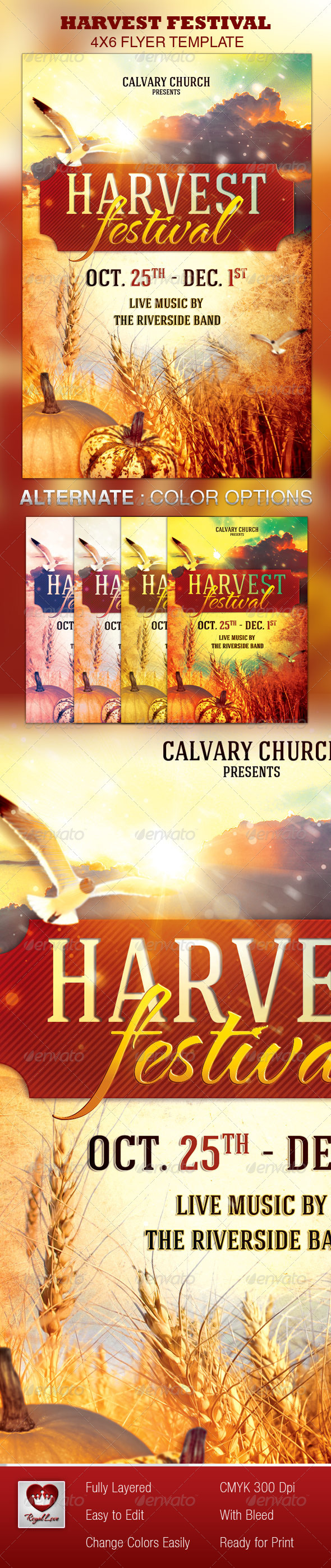 Harvest Festival Church Flyer Template - Church Flyers