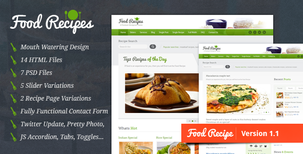 ThemeForest Food Recipes Food Website and Blog Template 1575003 ThemeForest Food Recipes Food Website and Blog Template 1575003
