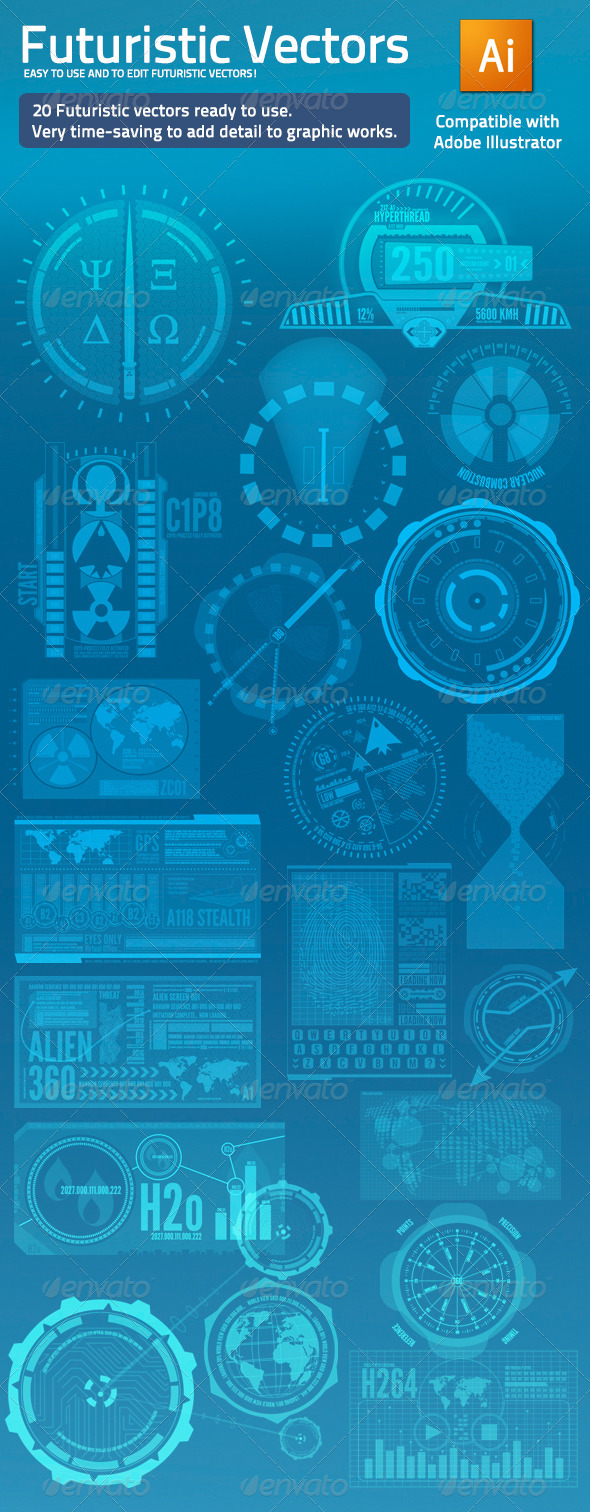 Futuristic Vectors - 20 Elements - Miscellaneous Conceptual