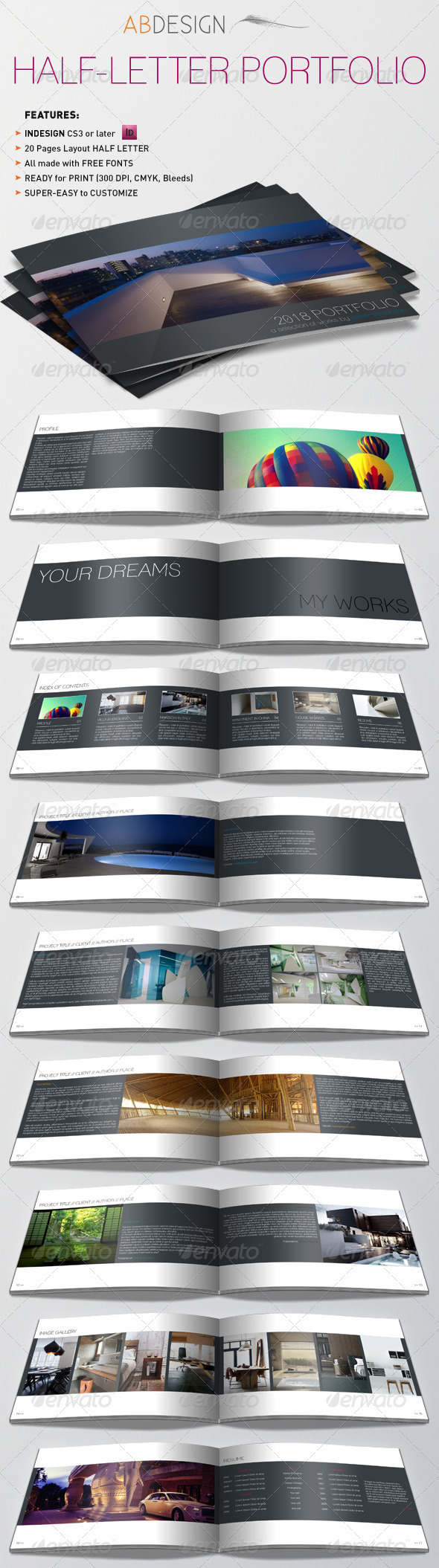 GraphicRiver Half-Letter Portfolio & Resume Template 3259740 GraphicRiver Half-Letter Portfolio & Resume Template 3259740