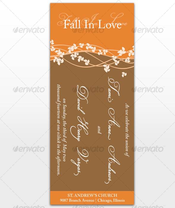 Fall In Love Wedding Cards GraphicRiver Item for Sale