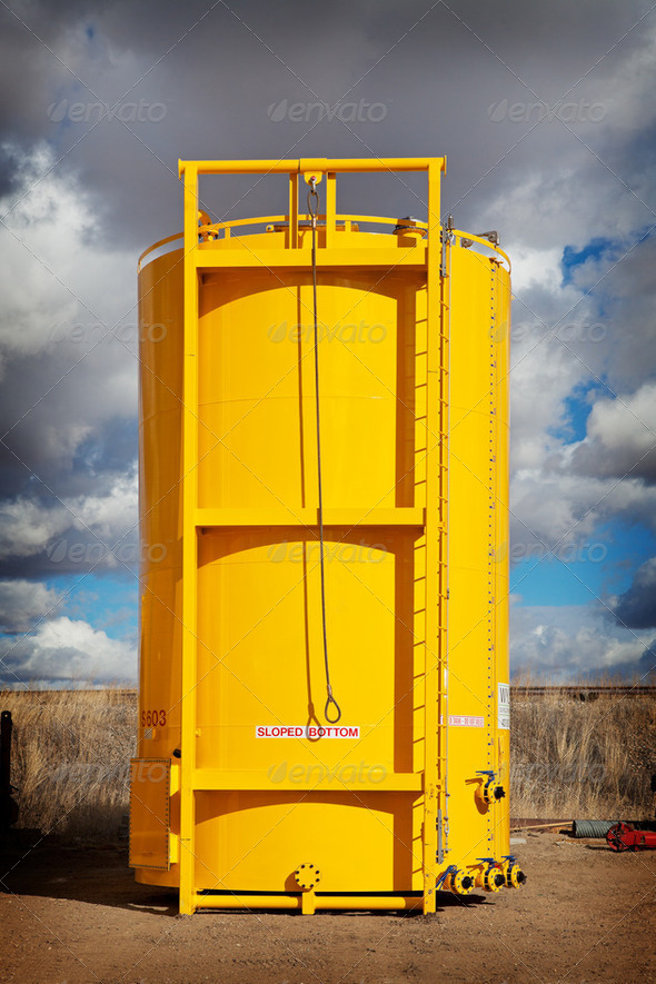 Sloped Bottom Oil Storage Tank - Stock Photo - Images