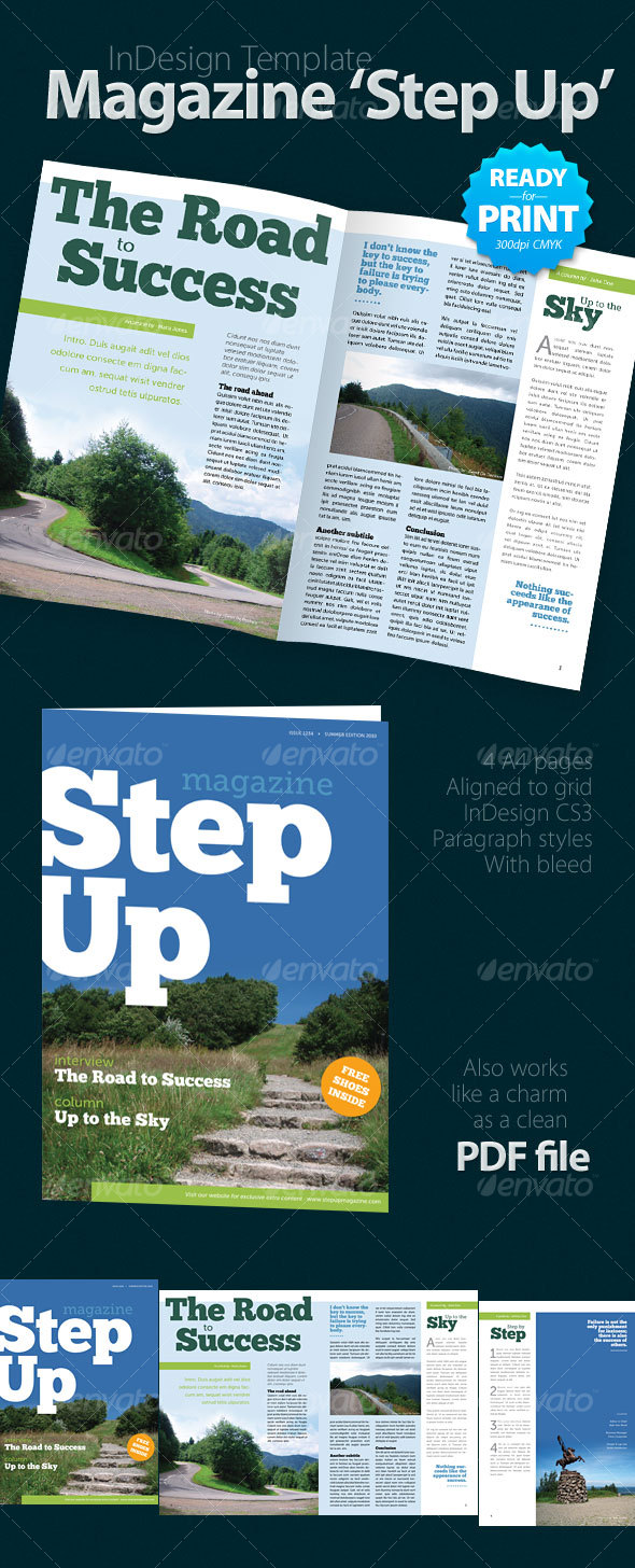 GraphicRiver Magazine Step Up 4 pages 112634 GraphicRiver Magazine Step Up 4 pages 112634