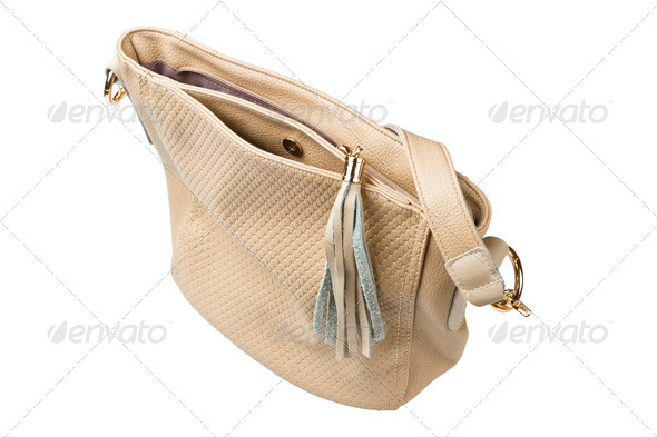 women beige handbag - Stock Photo - Images