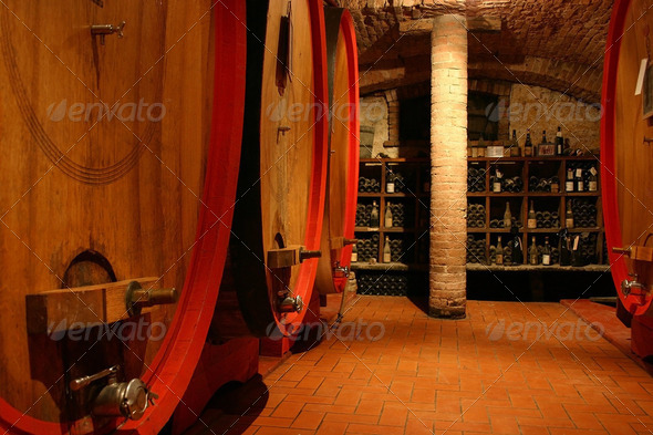 Italian wine cellar - Stock Photo - Images
